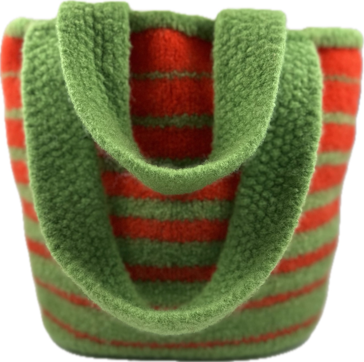 Lime green and orange felted tote